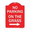 Signmission No Parking on Grass W/ Right Arrow, Red & White Aluminum Sign, 18" x 24", RW-1824-23686 A-DES-RW-1824-23686 - alternate 1